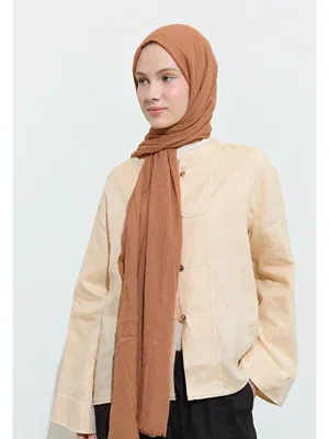 Fresh Scarfs Pamuklu Keten Şal Peach Crumble