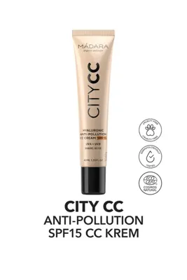 Mádara CITY CC Nemlendirici, Anti-pollution, SPF15 Güneş Korumalı CC Krem 40ml