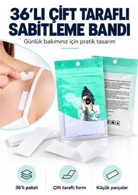 mucit home 36 Adet Vücut Ve Kıyafet Için Çift Taraflı Sabitleme Dekolte Abiye Gelinlik Elbise Sütyen Bantı