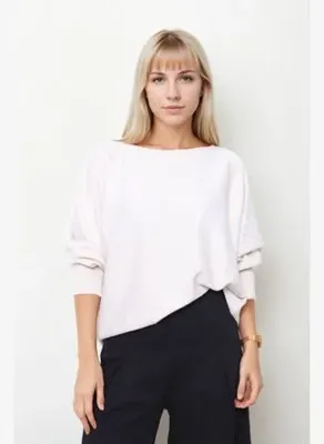 Vitrin Geniş Yaka Yarasa Kol Oversize Triko Bluz
