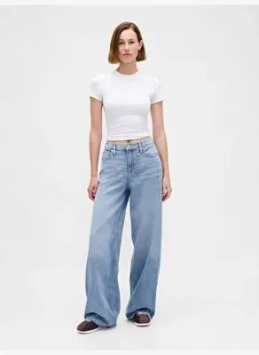 GAP Mid Rise UltraSoft Baggy Jean Pantolon