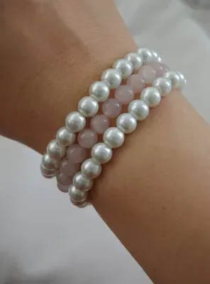 Stoneage PEMBE KUVARS VEİNCİ BİLEKLİK SETİ - Çok renkli - Stoneage