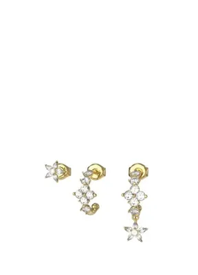 Guess JGUJUBE06035JWYGTU Secret Garden Zirkon Taşlı Çelik Kadın Küpe Seti