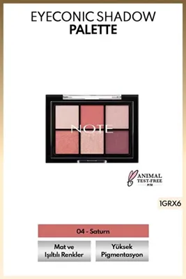 Note Cosmetics Eyeconic Eyeshadow Palette Mat ve Işıltılı Toz Göz Far Paleti - 04 Saturn