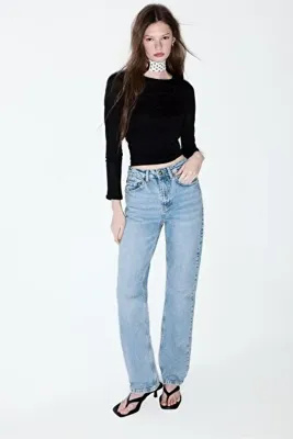 Stradivarius D98 Straight fit Kot Pantolon