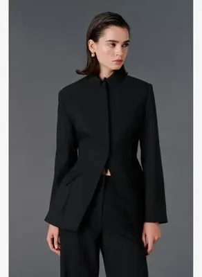 Vatkalı Premium belden oturtmalı vatkalı blazer ceket