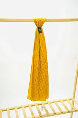 MİRSOY SCARF Daka Desen Parlak Jakar Şal - Hardal