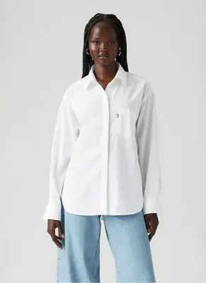 Levis Beyaz Kadın Gömlek HARLIE BOYFRIEND SHIRT BRIGHT WHITE