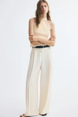 H&M Dantel Şeritli Triko Üst