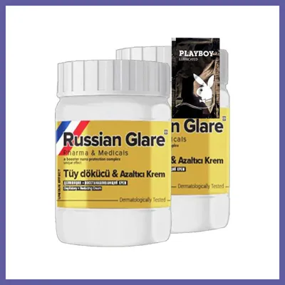 Trendexa Playboy Rusian Glare Nano 2li x 50 ml Rus Merhemi Tüy Dökücü Azaltıcı Krem + 1 Armağan Jel MAC
