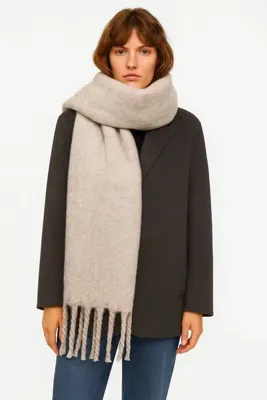Hat Town Unisex Puffy Düz Renk Şal Atkı