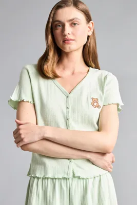 Defacto Regular Fit Kısa Kollu Pijama Takımı