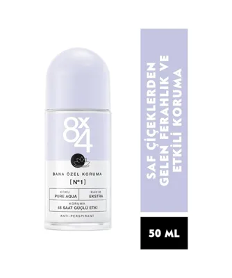 8X4 Bana Özel Koruma No:1 Pure Aqua Kadın Roll-On Deodorant 50 ML