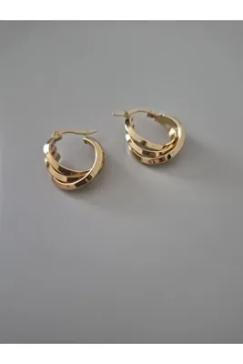 viyan butik Üçlü halka çelik küpe