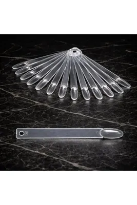 OJELY 50'li Şeffaf Tırnak Kartelası – Oje Renk Kartelası Halkalı / Nail Art Renk Deneme Çubuğu