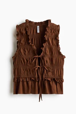 H&M Bağcık Detaylı ve Büzgülü Üst