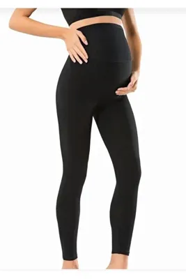 Swana Kadın Siyah Dalgıç Kumaş Hamile Taytı