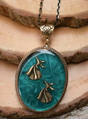 Stoneage ÇİFTE SEMAZEN HAND MADE KOLYE - Yesil - Stoneage