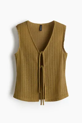H&M Önü Bağcıklı Triko Üst