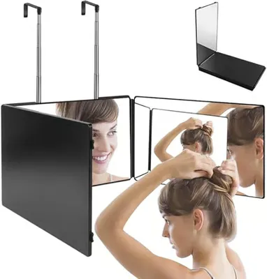 monozone Makyaj Aynası 3 Yönlü Asılabilen 360° Kancalı Yükseklik Ayarlı Makeup Güzellik Aynası