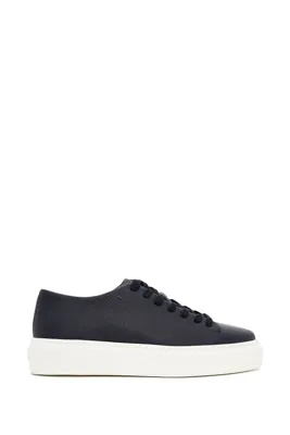 Derimod Erkek Lacivert Bağcıklı Kalın Tabanlı Deri Sneaker