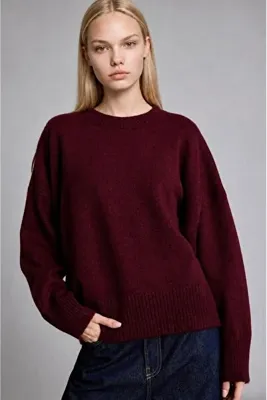 Defacto Oversize Bisiklet Yaka Düşük Omuzlu Basic Triko Kazak F3895AX26WN