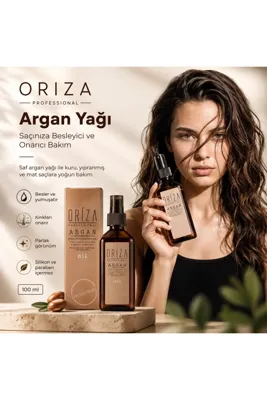 oriza Argan Saç Bakım Yağı Besleyici ve Parlak Görünüm 100 ml / Kaş Wax Hediyeli /