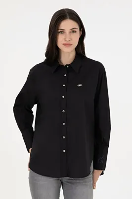 U.S. Polo Assn. Kadın Siyah Uzun Kollu Gömlek 50293802-VR046