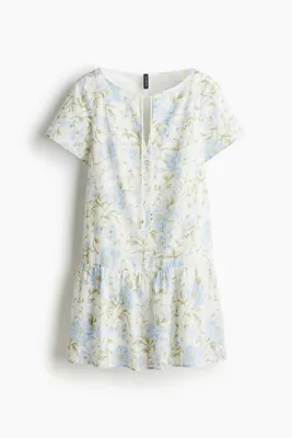 H&M Pamuklu ve Etek Ucu Kloş Elbise