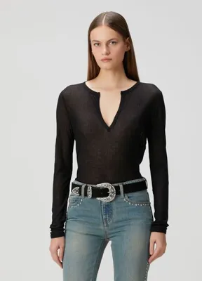 Zadig&Voltaire Tani Siyah Uzun Kol T-shirt
