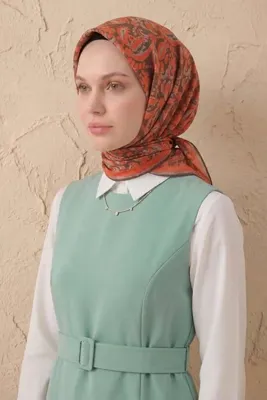Silk Home Soft Eşarp Şal Motif Koyu Kahve 90x90