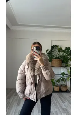 perchemfashion Yaka Peluşlu Şişme Mont