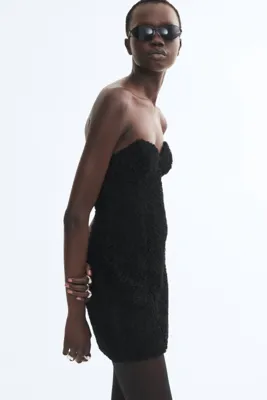 H&M Appliquéd bandeau dress