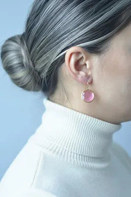 Design by Kadir Kadir Jewellery 22 Ayar Altın Kaplama Kadın Taşlı Küpe -El İşçiliği Ve Hipoalerjenik Küpe