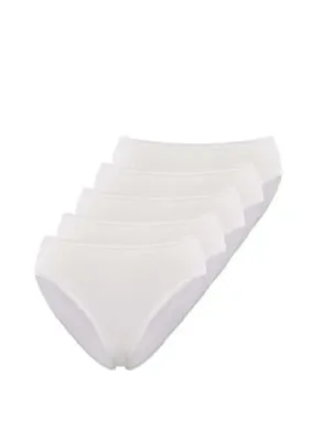 WestMark London 5’li Beyaz Pamuk Elastan Karışımı Mini Boy Kadın Slip OLIVIA MINI