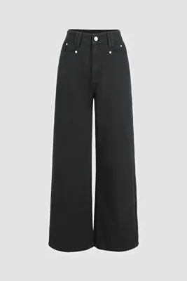 Hiccup Yüksek Bel Wide Leg Kot Pantolon