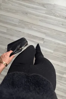 Perry Boutique Siyah Taşlı Toparlayıcı İspanyol Paça Pantolon