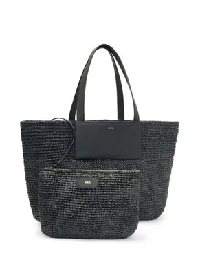 Aika Concept Myra Siyah Rafya Kadın Plaj Çantası ve Clutch 