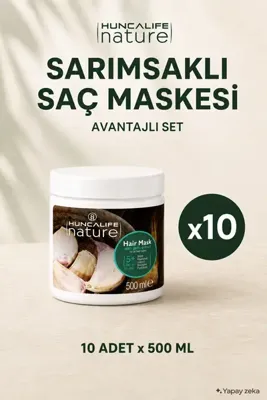 Huncalife Saç Dökülmesine Karşı Sarımsaklı Saç Bakım Maskesi - 10 Adet
