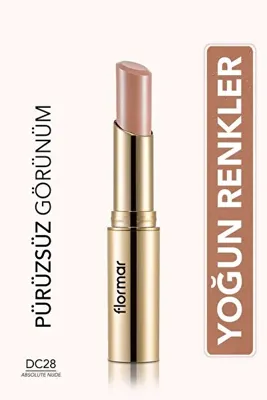 Flormar Kaşmir Dokulu Yarı Mat Stik Ruj (Açık Nude) - Deluxe Cashmere Lipstick Stylo - DC28 - 8690604185306