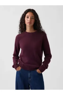 GAP Kadın Bordo CashSoft Crew Kazak
