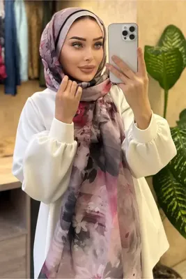 CUOCA LOUNGE Pastel Çiçek Desenli Soft Pamuk Şal