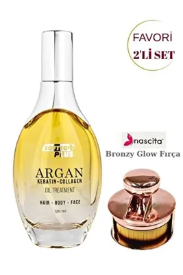 Nascita Bronzy Glow Yuvarlak Fondöten Fırçası NASBRUSH0247 & Softto Plus Argan İçerikli Saç Vücut ve Cilt Ba