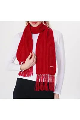 Wearflawless Kırmızı Kadın Selanik Örgü Atkı, Örme Atkı, Sevgililer Günü Hediyesi
