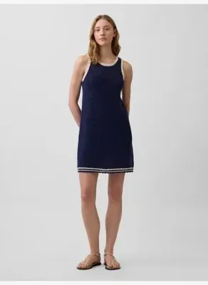 Gap 100% Pamuk Crochet Mini Elbise