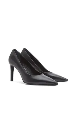 Divarese Siyah Deri Stiletto