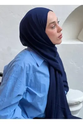 Modakaşmir Bambu pamuk şal lacivert