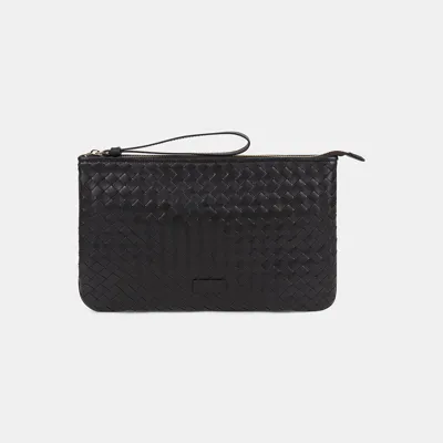 Desa Kadın Acı Kahve El Örgüsü Deri Clutch