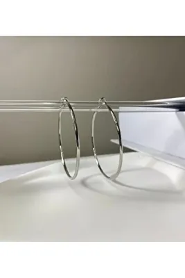 stainles steel KOPYA - Çelik Orta Boy Klipsli Halka Küpe