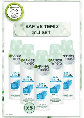 Garnier Mineral Saf&Temiz Sprey Deodorant 5'li Set